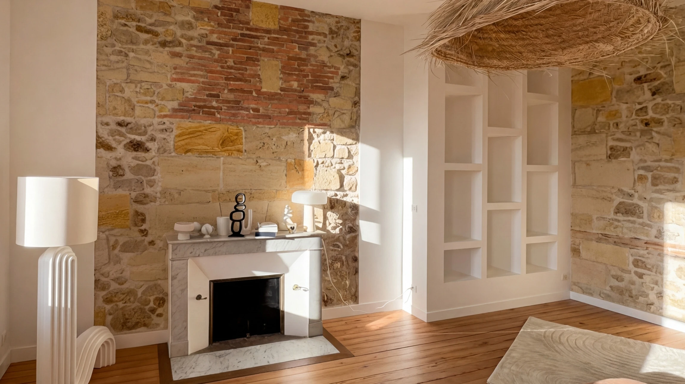 Rénovation intérieure avant-après montrant transformation complète d'une pièce